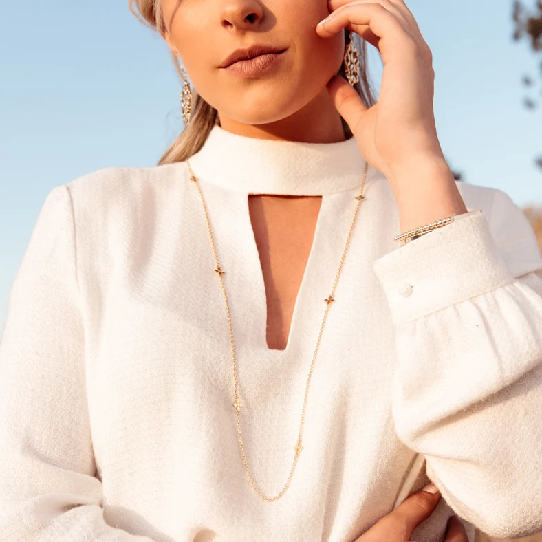 Believer Cross Station Necklace Gold