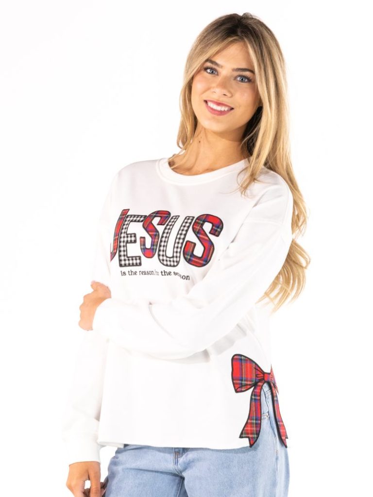 Simply Southern Jesus is the Reason Bow Crewneck