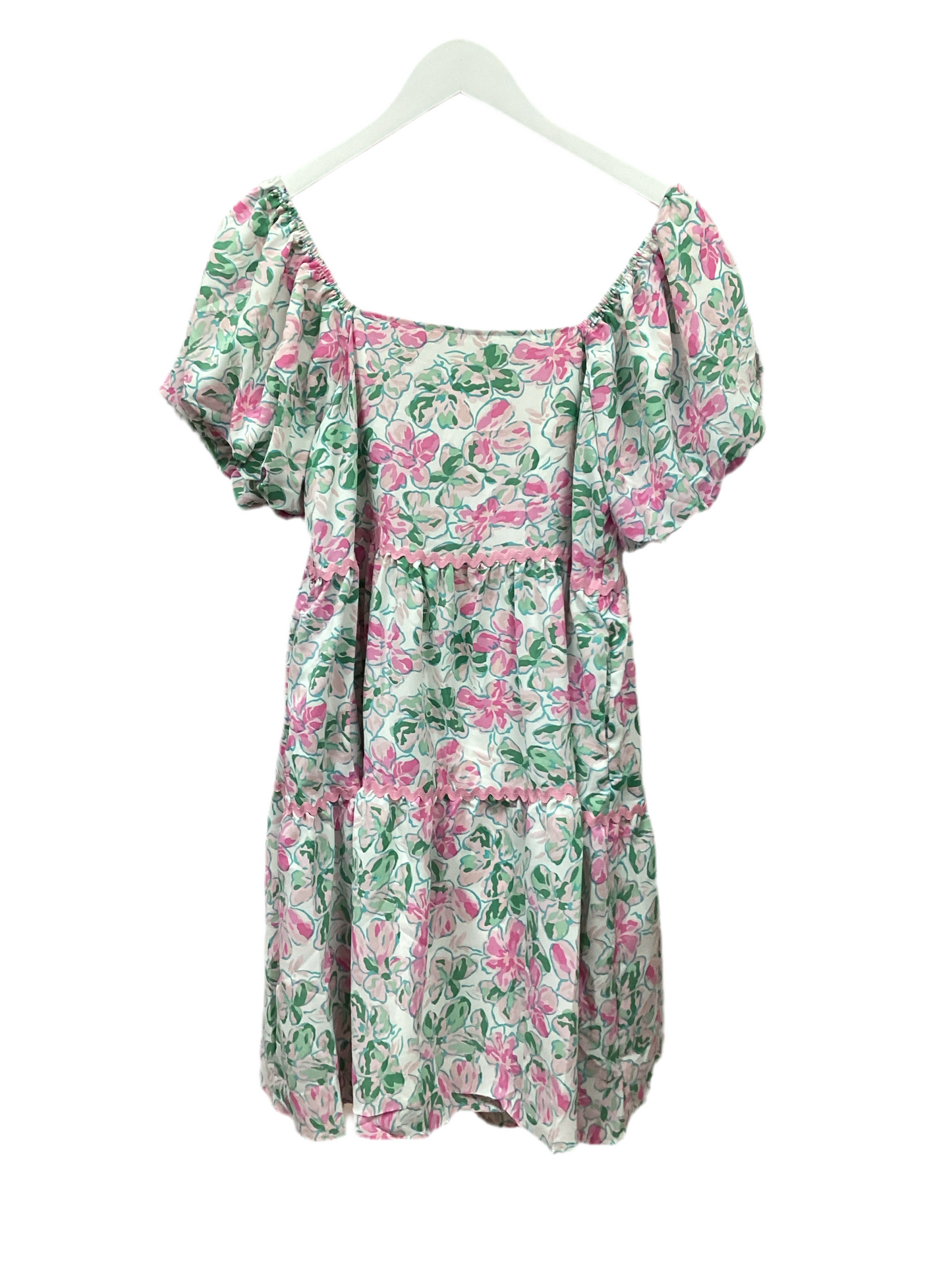 Floral Dress With Scallop Trim