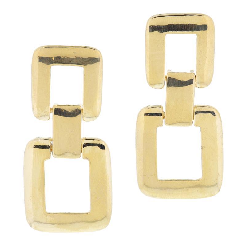 Gold Open Square Earrings