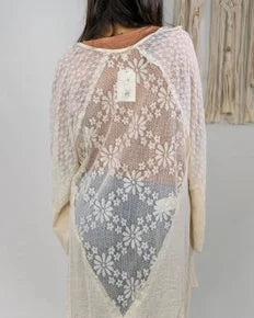 Wild and Free Off White Lace Cardigan