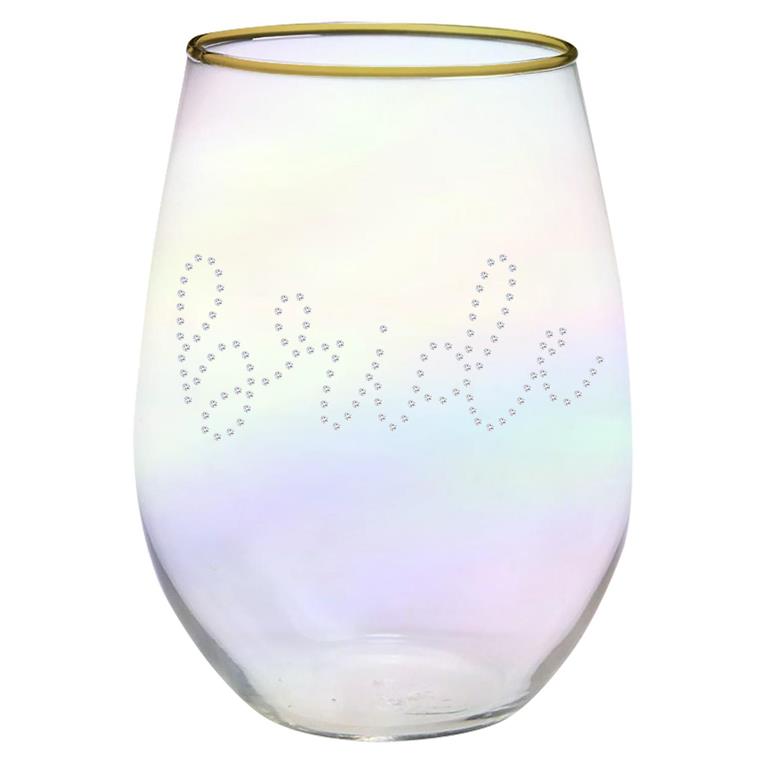 Bride Stemless Wine Glass Rhinestone