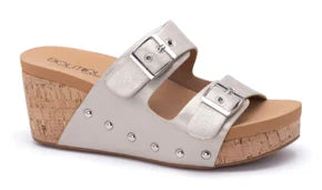 Corkys Twinkie Gold Metallic Wedge