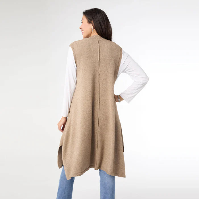 Heavenly-Luxe Contrast Rib Vest with Pockets