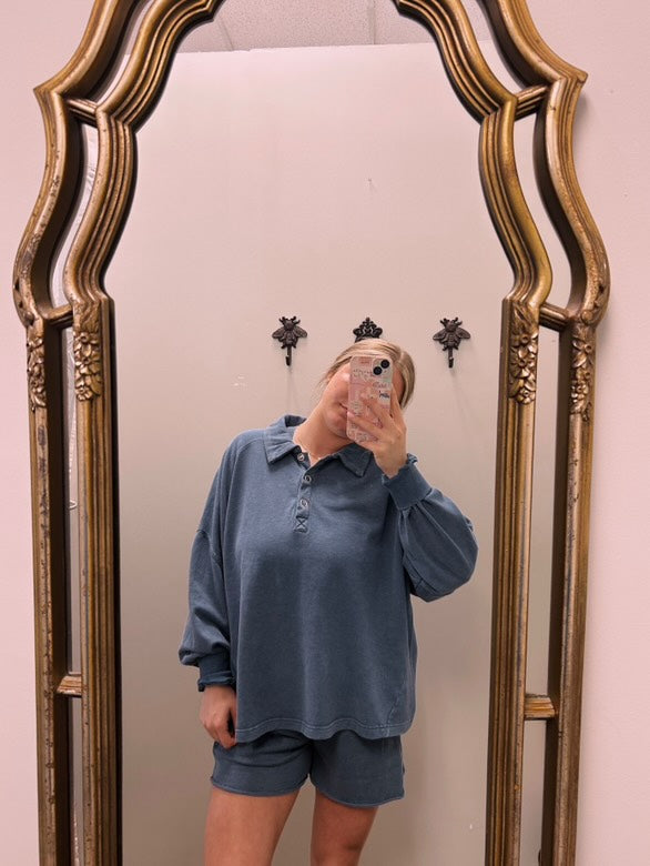 French Terry Henley Sweatshirt