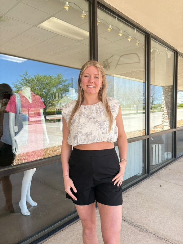 Vintage Floral Balloon Top