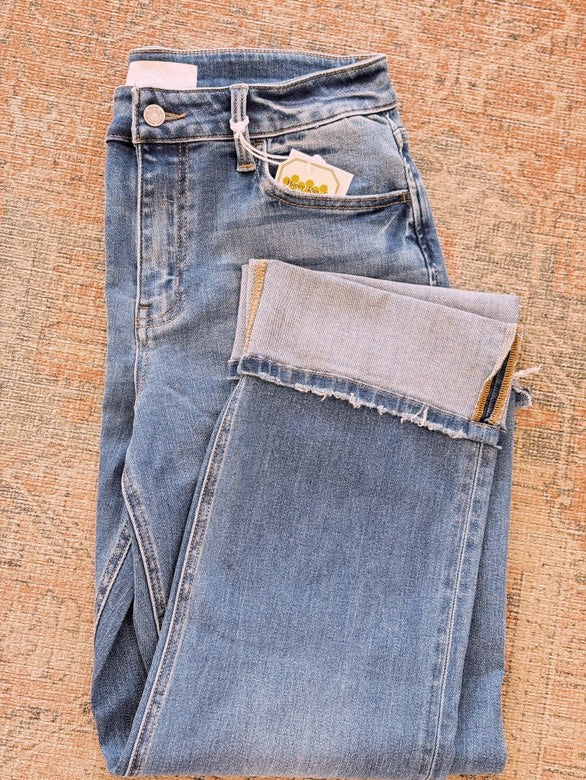 Victoria High Rise Cuffed Straight