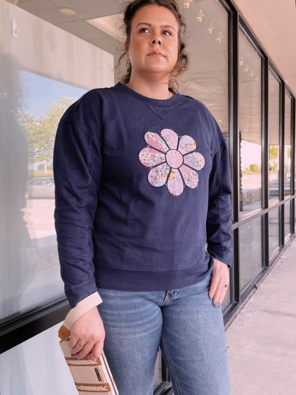 Simply Southern Katrina Flower Crewneck
