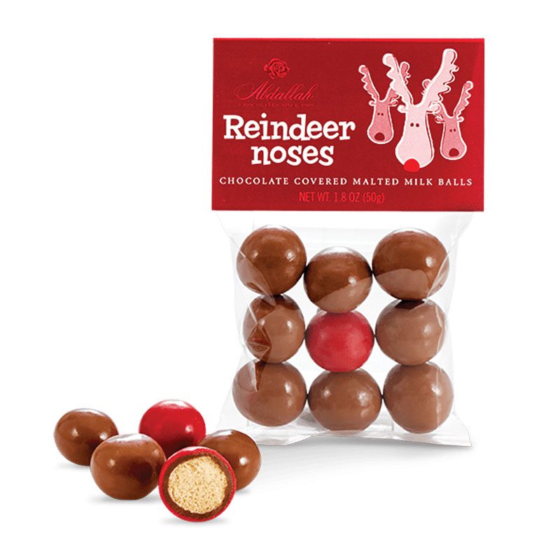 1.8oz Reindeer Noses - Milk Chocolate Malt Balls