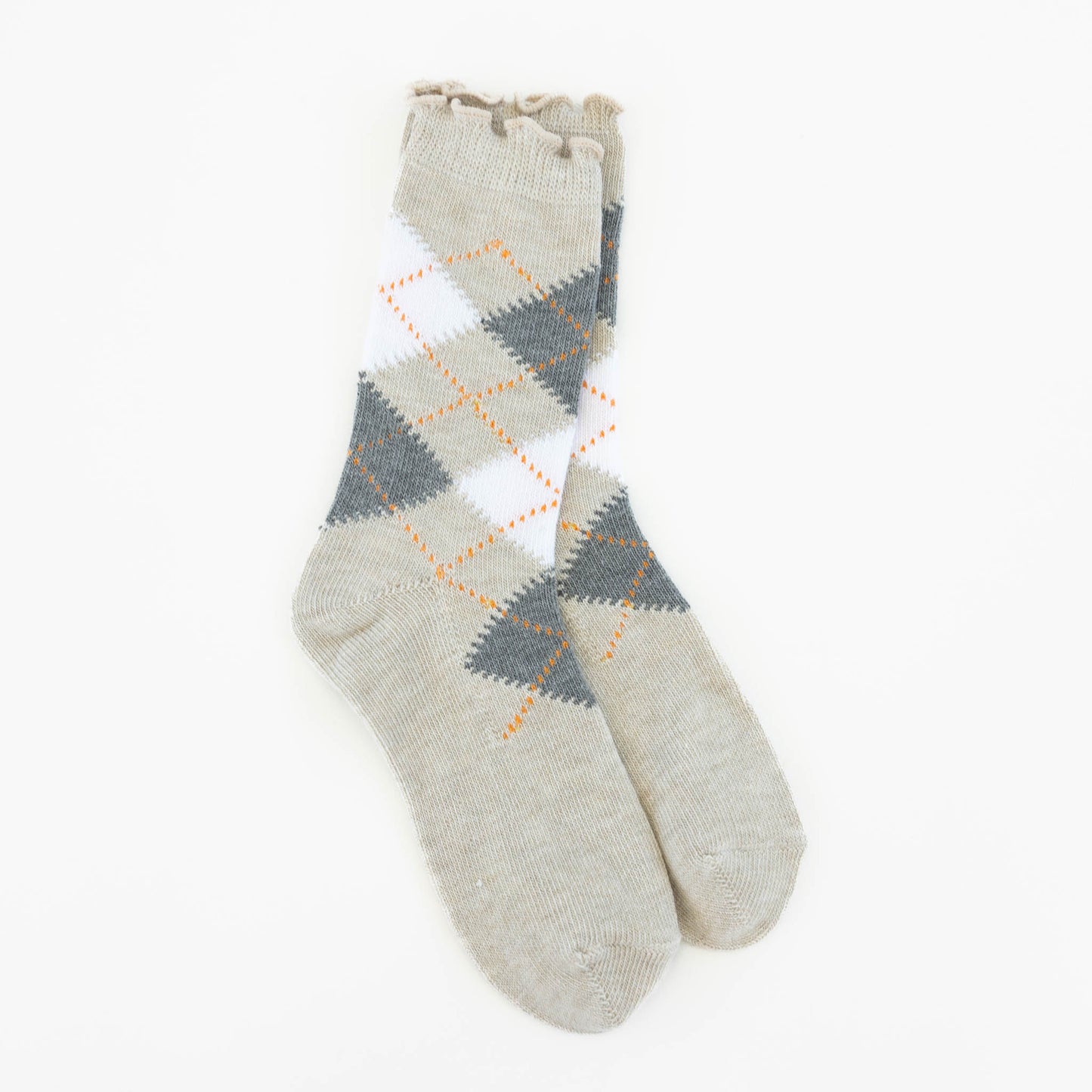 Weekend Argyle Ruffle Mini Crew