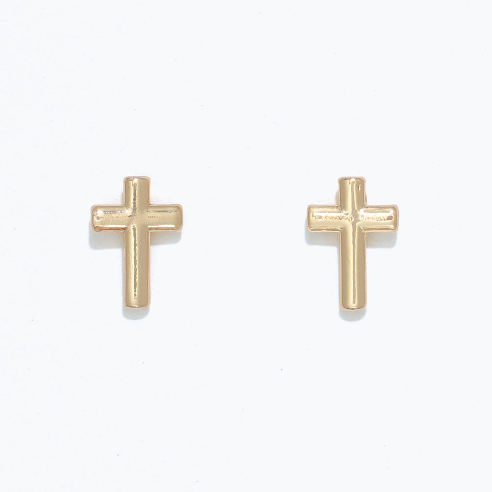 Cuties Earrings - Classic Gold Cross