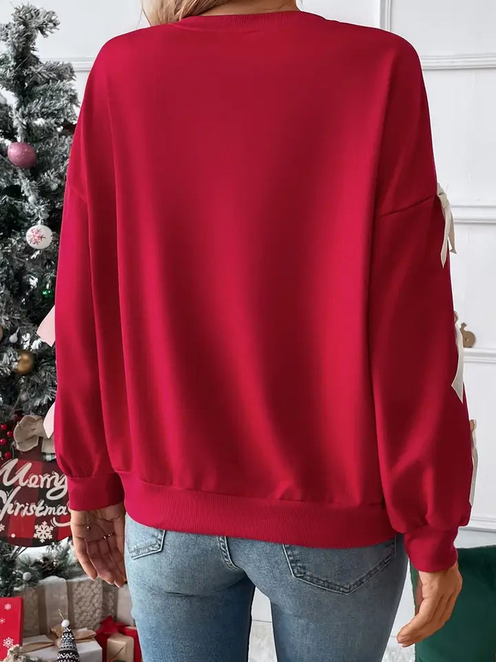Veronica Red Bow Fashion Crew