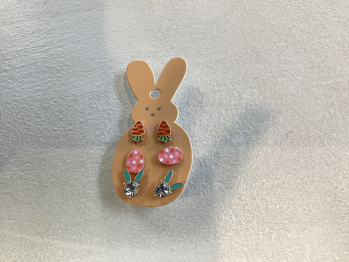 Kids 3 stud Set Carrot Egg Bunny Earrings