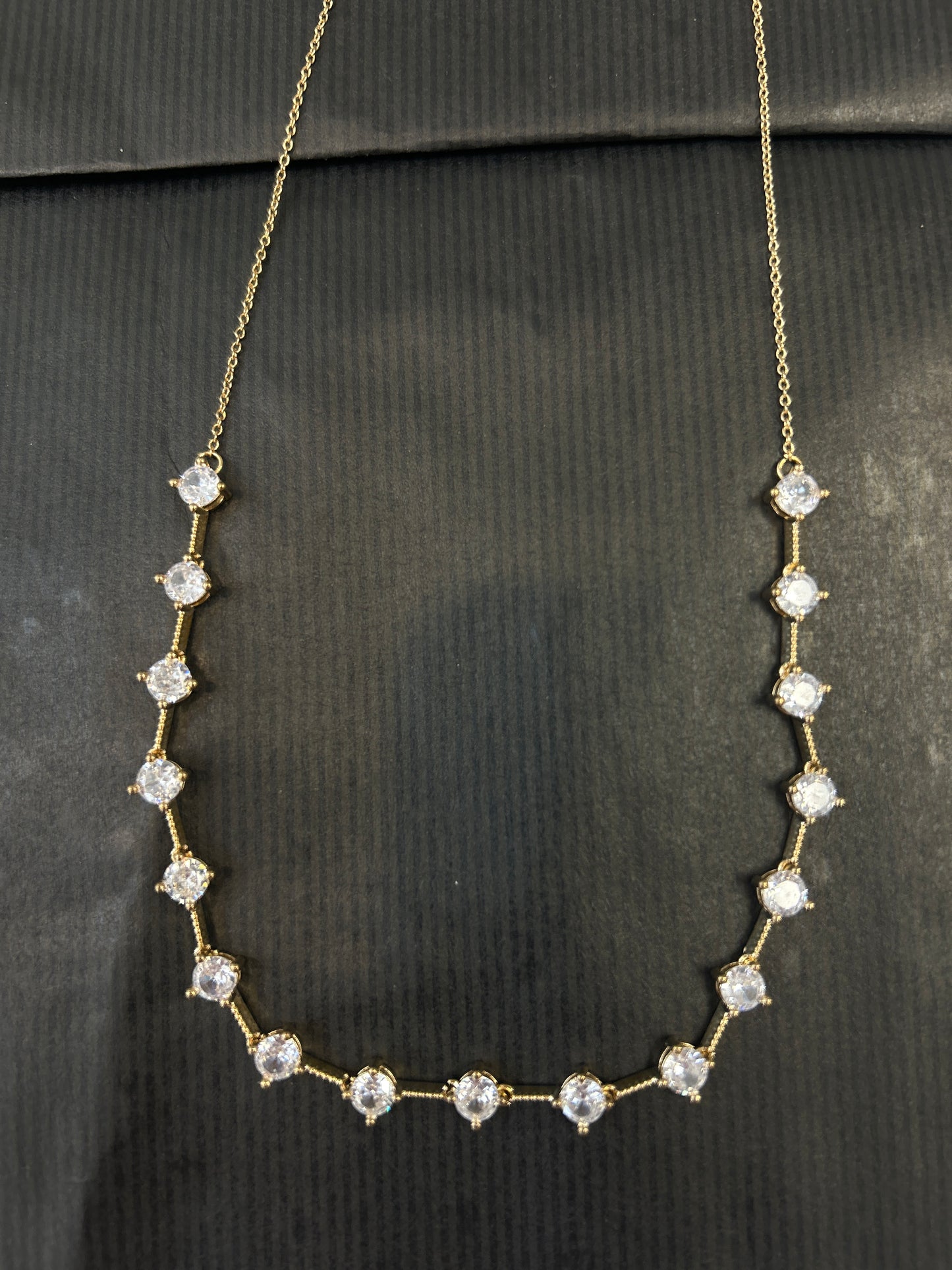 Cubic Zirconia & Gold Chain