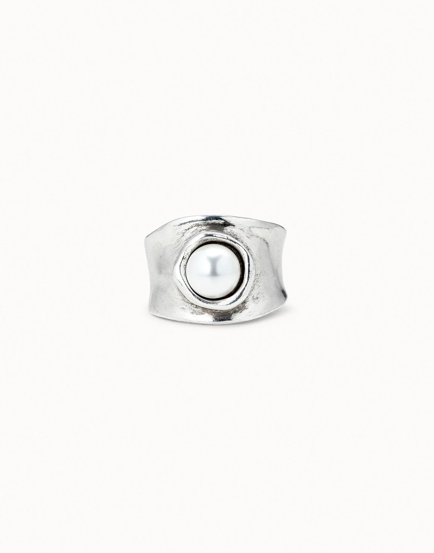 MY LUCK Silver-plated & Pearl Ring