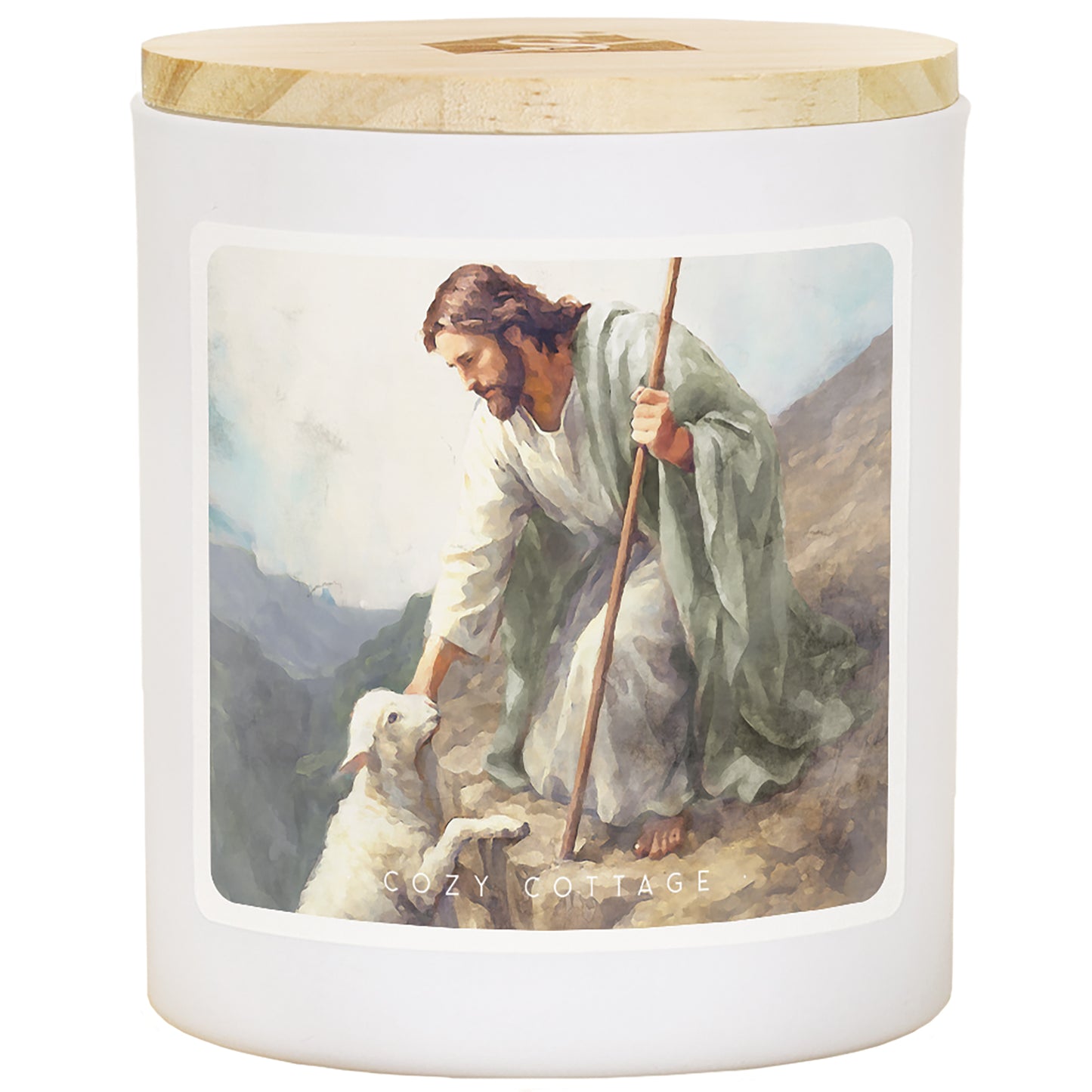 Jesus Helps the Lamb On the Cliff Scented Candle