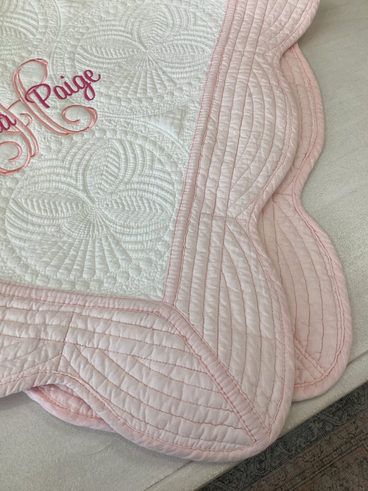 Heirloom Quilts-Baby Quilt Monogram