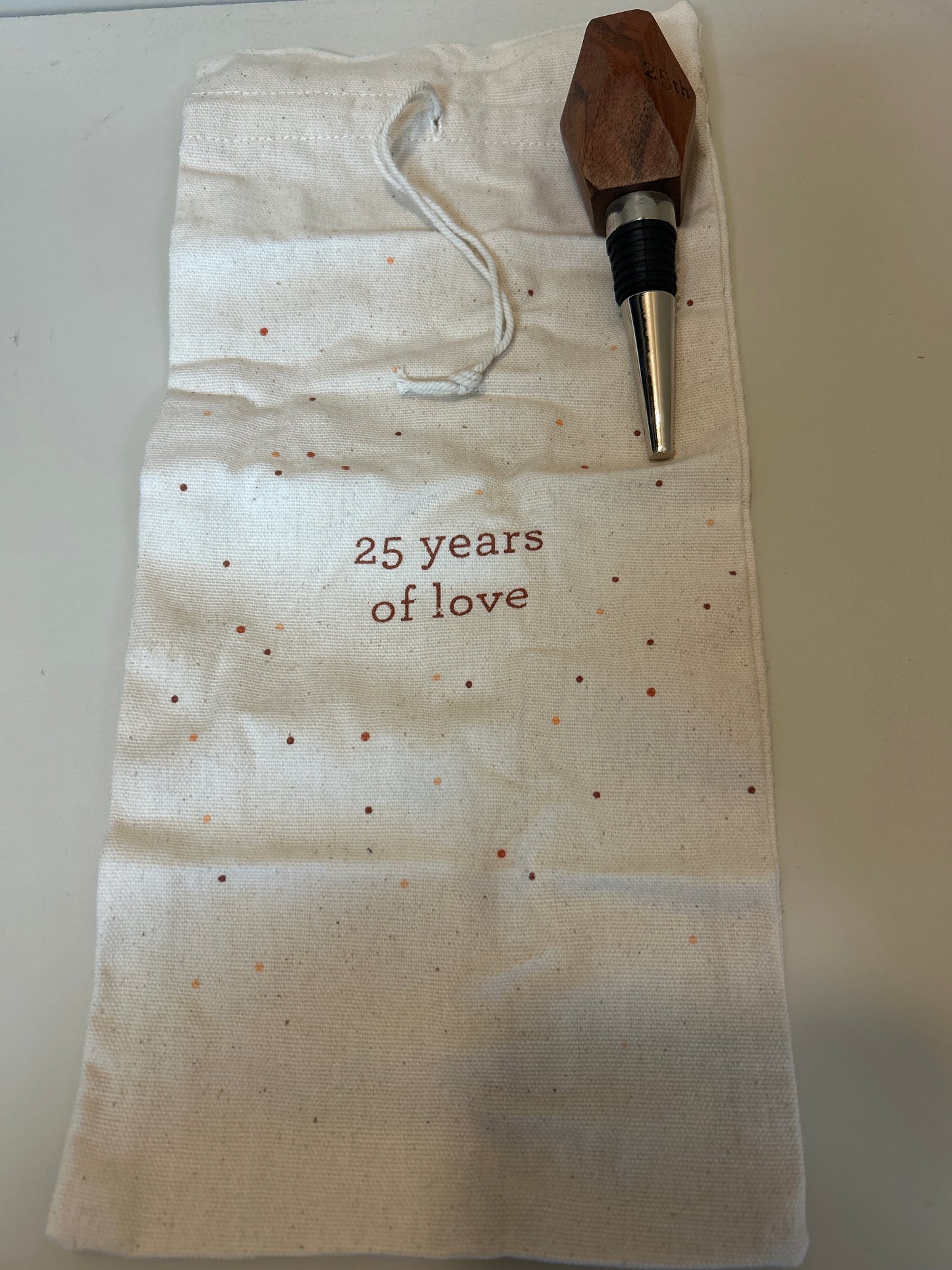 25 Years Wine Bottle Bag & Stopper