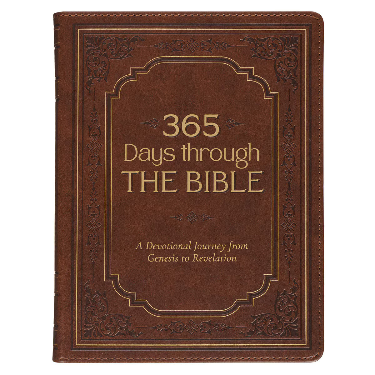 365 Days through the Bible Chestnut Brown Faux Leather Daily Devotional