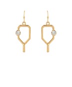 Outline Pickleball w/Crystal Earrings