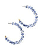 Blue Patterned Ceramic Hoops