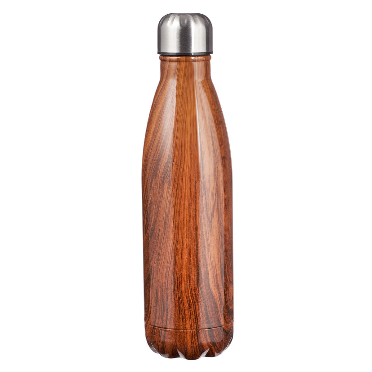 Man of God Wood Design Stainless Steel Water Bottle - 1 Timothy 6:11