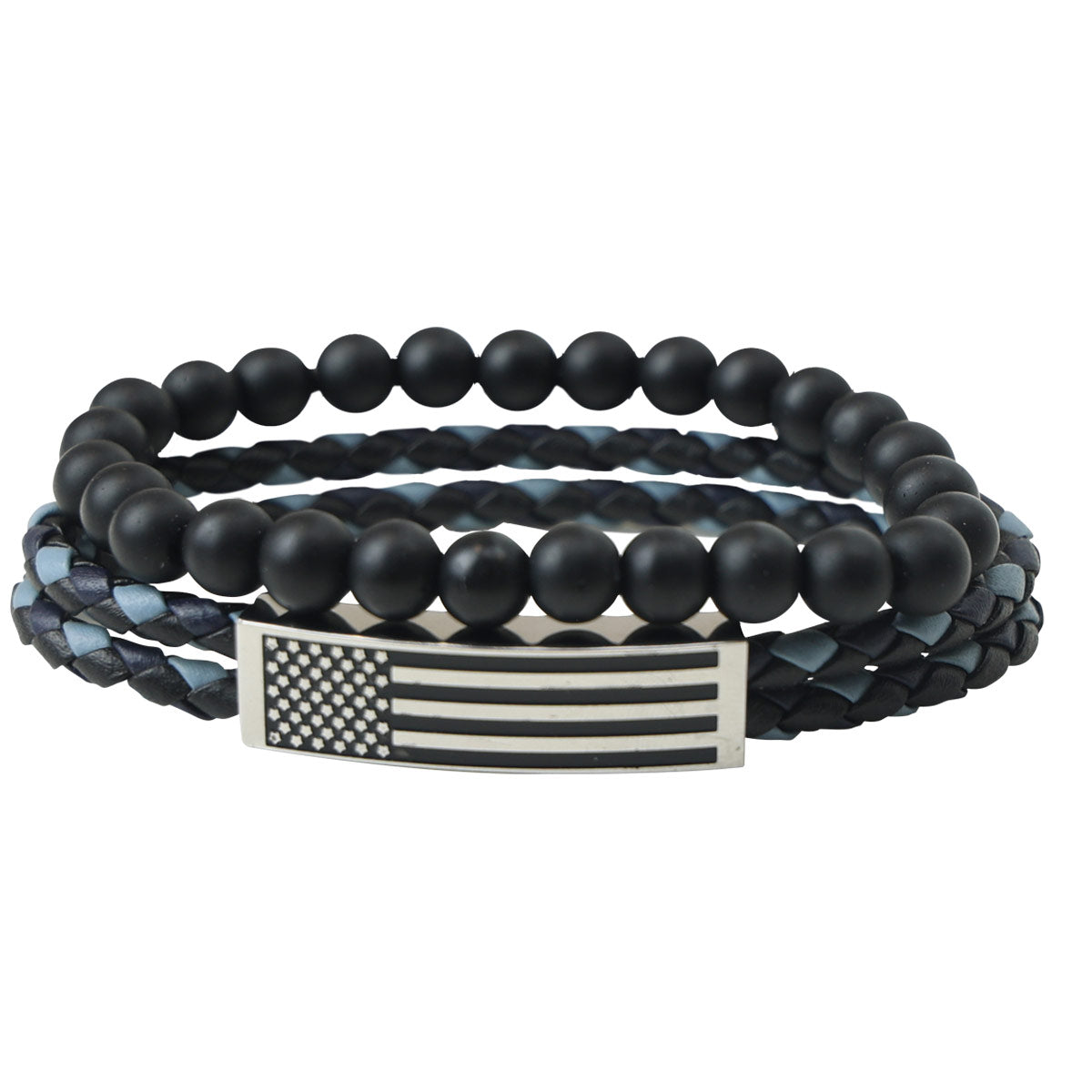 Hold Fast Bracelet - Flag Wrap Braided Bead