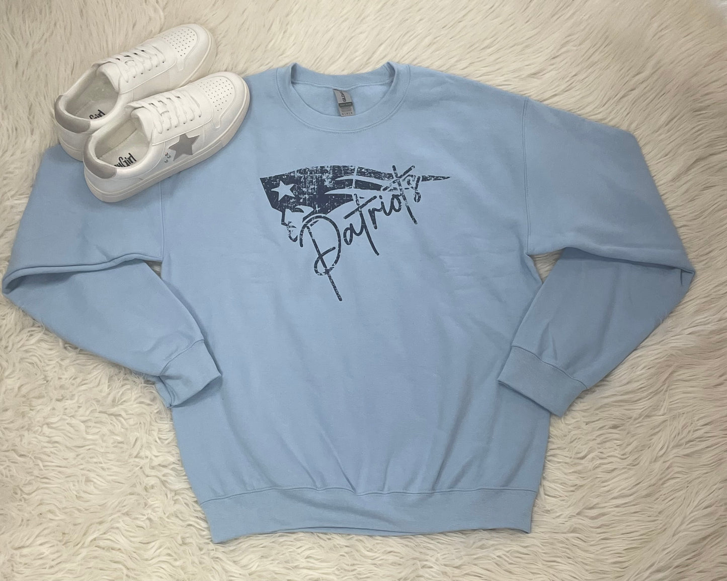 Baby Blue Patriots Crewneck Sweatshirt