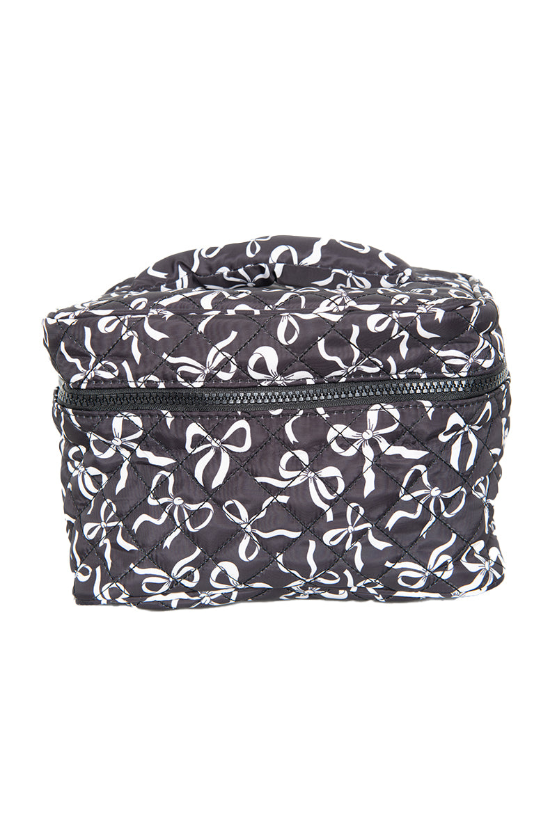 Black & White Coquette Bows All Over Make Up Bag