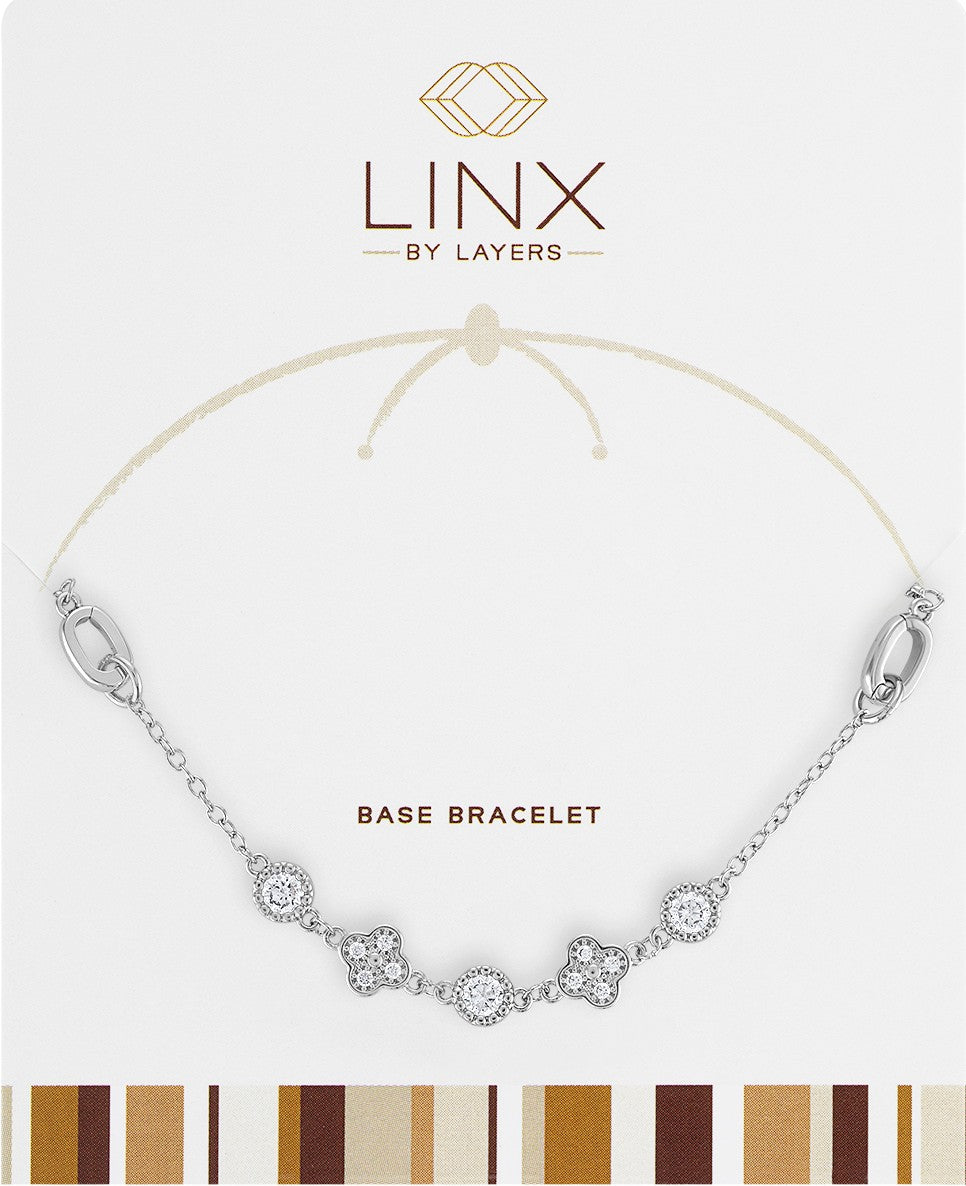 Silver Clover & CZ LINX Base Bracelet
