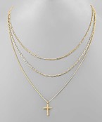 BRASS CROSS PENDANT NECKLACE