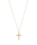 Textured Cross Pendant Necklace
