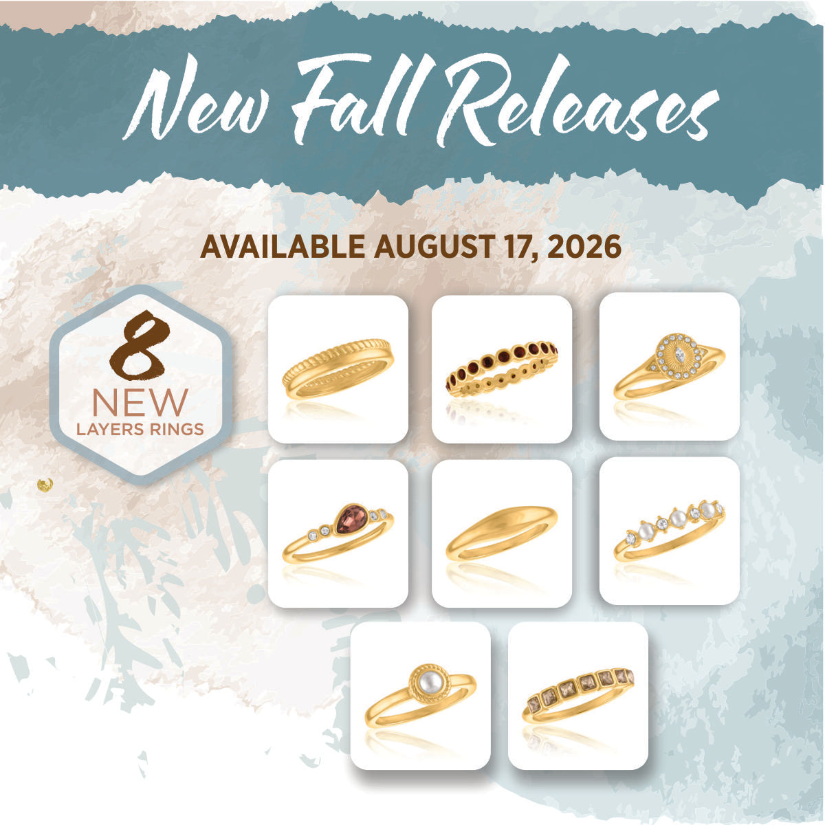 Layers Rings: New Layers Rings - 8 styles (2ea), S