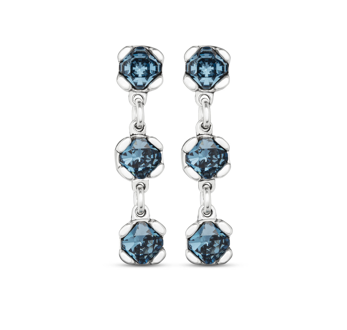 CHARISMATIC Drop Earrings with Blue Crystals