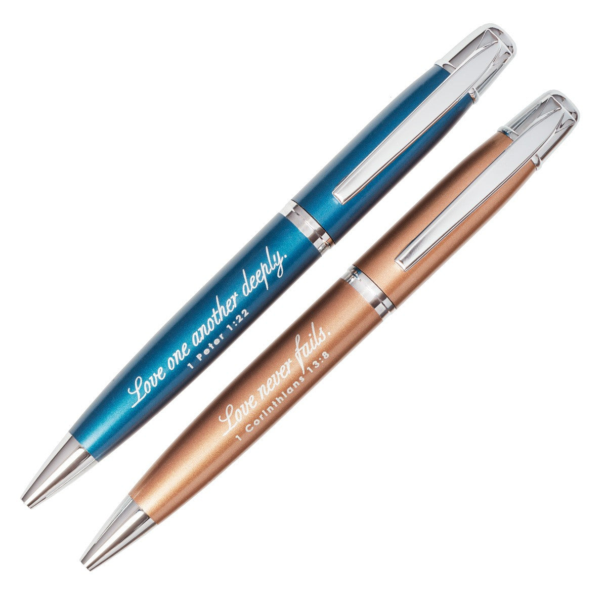 Mr. & Mrs. Pen Set in Gift Box Navy/Copper