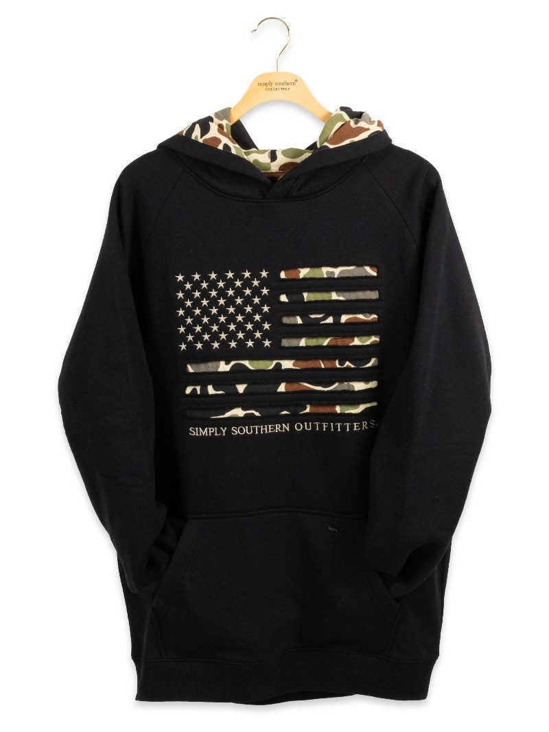 SIMPLY SOUTHERN American Flag Camo Hoodie