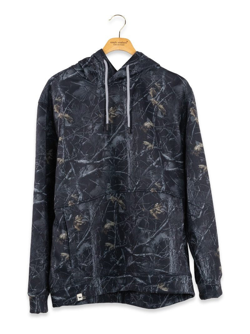 SIMPLY SOUTHERN Black Camo Hoodie-William