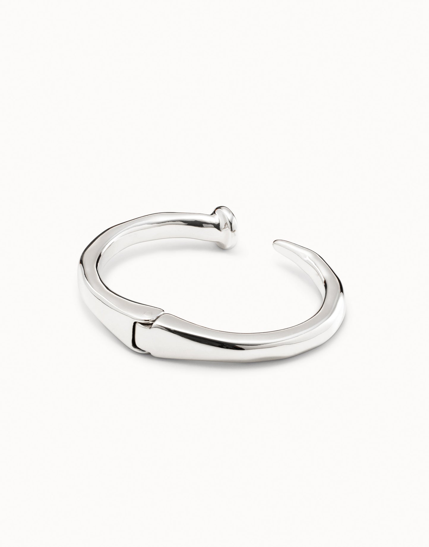 Sterling Silver-plated Nail Shaped Bangle Bracelet