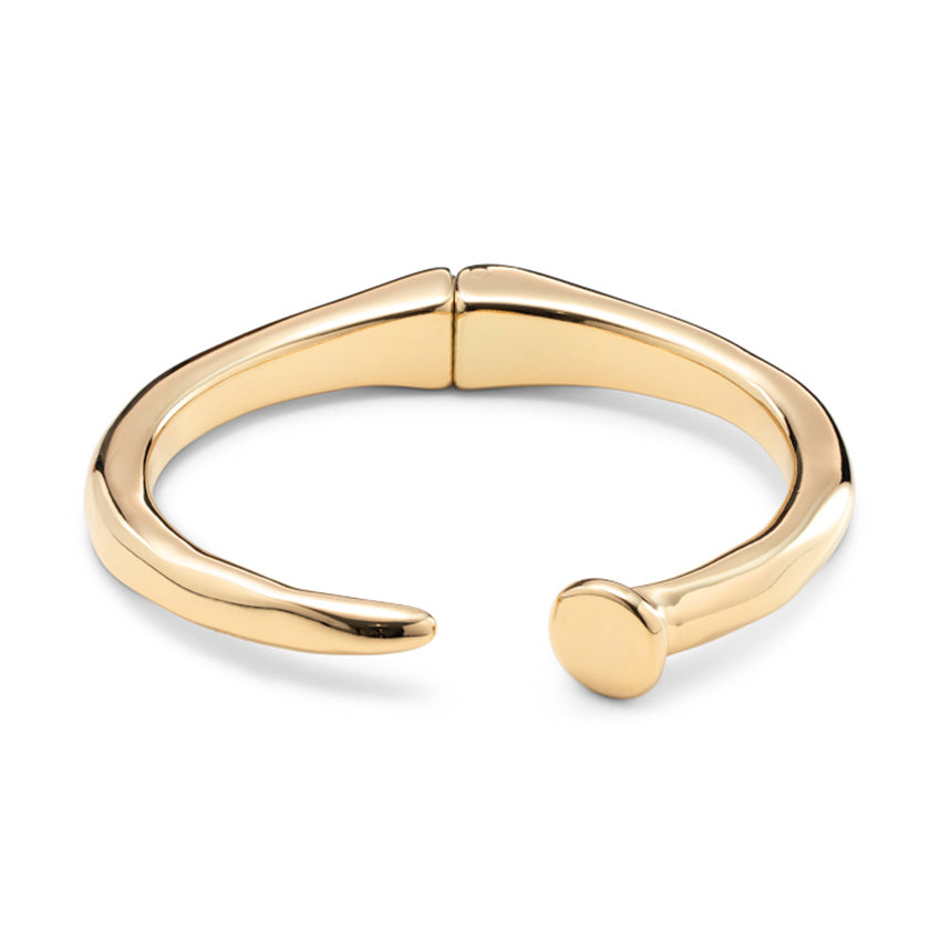 Gold Nail Shaped Bangle Bracelet