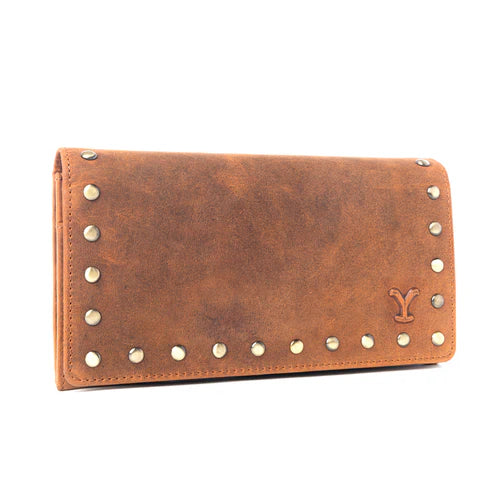 Yellowstone Caldera Leather Wallet with Rivets in