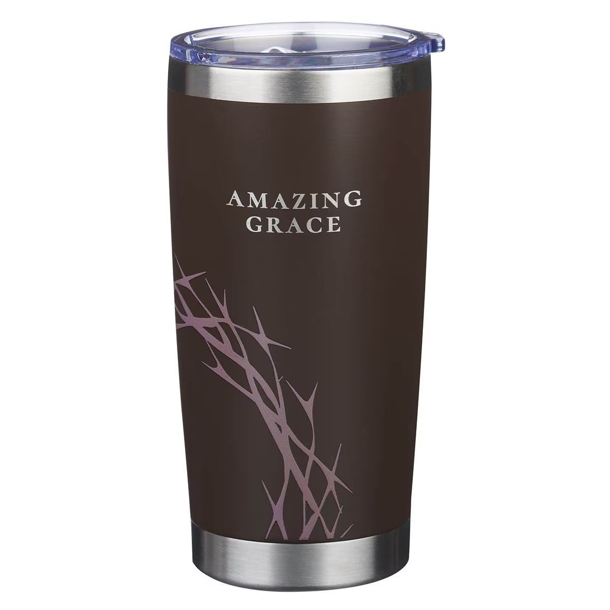 Amazing Grace Brown Stainless Steel Travel Tumbler