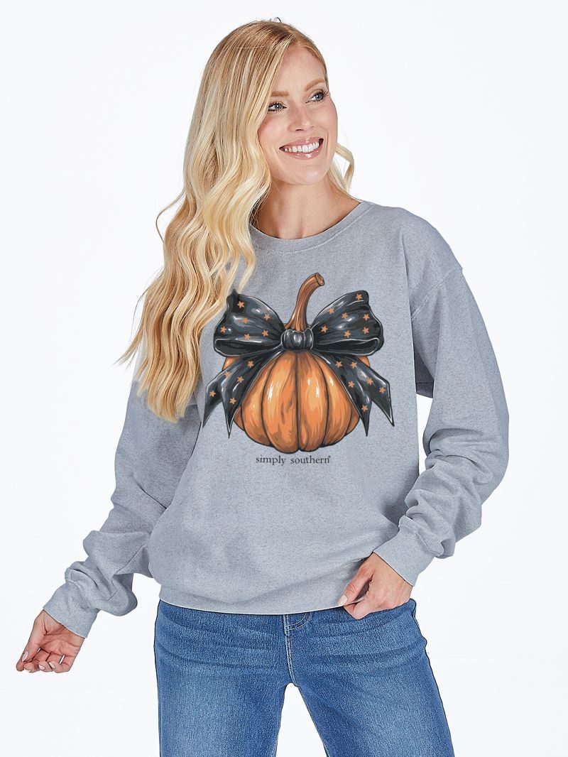 SIMPLY SOUTHERN Heather Gray Pumpkin Sweatshirt