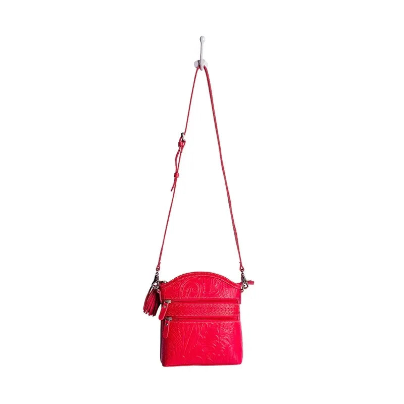 Clarendon Embossed Leather Bag in Pink