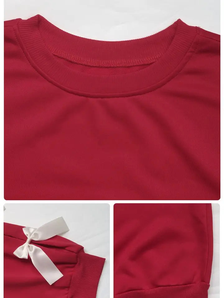 Veronica Red Bow Fashion Crew