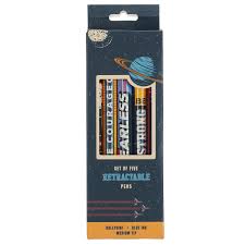 Be Courageous Blue Ink Ballpoint Pen Set - Joshua 1:9