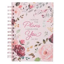 The Plans I Have for You Plum Floral Spiral Journal - Jeremiah 29:11