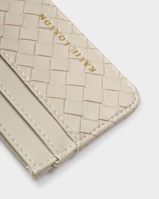NOVA Off White Woven Texture Cardholder