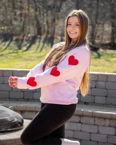 Love Crewneck with Heart Sleeves