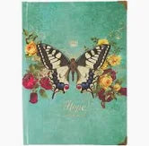 Teal Hope Butterfly Hardcover Journal - Isaiah 40:31