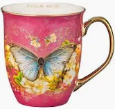 Be Still Pink Butterfly Ceramic Coffee Mug - Psalm 46:10